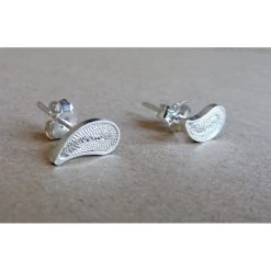 Boucles D'oreille Tige Feuille En Filigrane D'argent - Micotiti