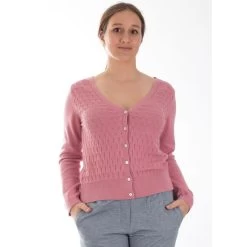 Cardigan Gerdy Rose En Coton Bio - Froy And Dind -Mode Vêtement Magasin cardigan gerdy rose en coton bio froy and dind 2