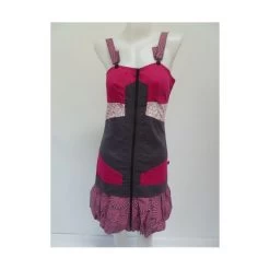 Robe Gris-rose En Coton - Bamboo's Fashion