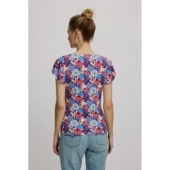 Mode Vêtement Magasin -Mode Vêtement Magasin top fleur bleue en viscose ecovero tranquillo 1