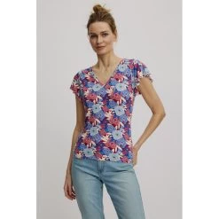 Top Fleur Bleue En Viscose Ecovero - Tranquillo